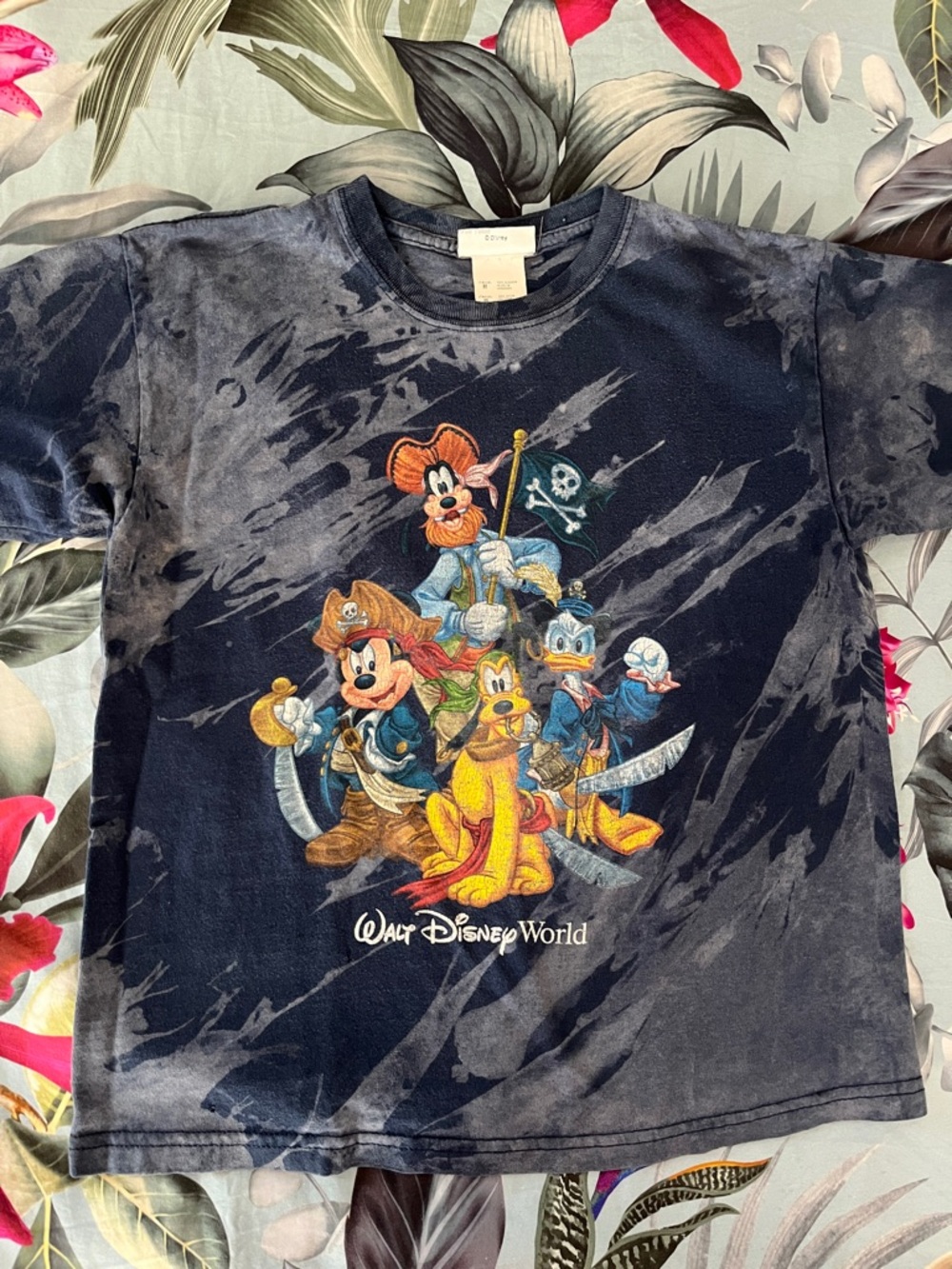 Disney Navy Tie-Dye Pirate Character Tee